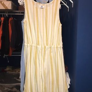 Yellow and White Striped Dress